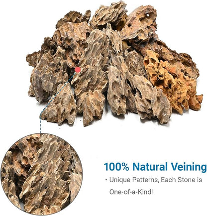 Natural Rock Stone 10LB Fish Tank Rock for Aquarium Landscaping Models Fish Tank Decoration, Freshwater Planted Aquariums and Amphibian enclosures-2-6 inches