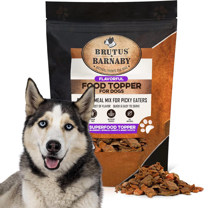 Dog Food Topper - Super Foods - Enhance Your Dogs Meal with This Healthy Vegan Flavor Packed Mix - Sprinkle On Dog Food Flavoring for Picky Eaters - Blueberries, Carrots, Spinach, Sweet Potato - 16oz