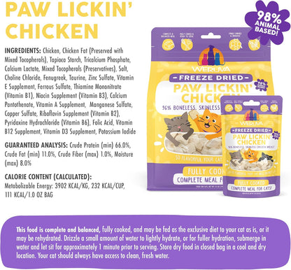 Weruva Cat Freeze Dried, Paw Lickin' Chicken with Chicken Breast, 1oz Bag
