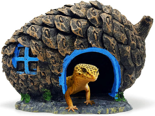 Bearded Dragon Reptile Hide Leopard Gecko Caves Pine Cone Lizard Hideout Tank Accessories Snake Décor Amphibian Habitat Tortoise Decoration