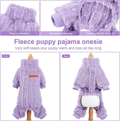 Dog Sweater for Small Dogs, XXS Dog Sweaters Turtleneck Doggie Pajamas Jumpsuits, Small Doggy Clothes Girl Boy, Cold Weather Puppy Onesie Outfits Yorkie Chihuahua Apparel, Purple,S