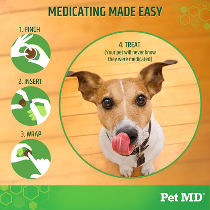 Pet MD Wrap A Pill Bacon Flavor Pill Paste for Dogs - Create a Pocket to Hide Pills and Medication - 59 Servings (Pack of 2)