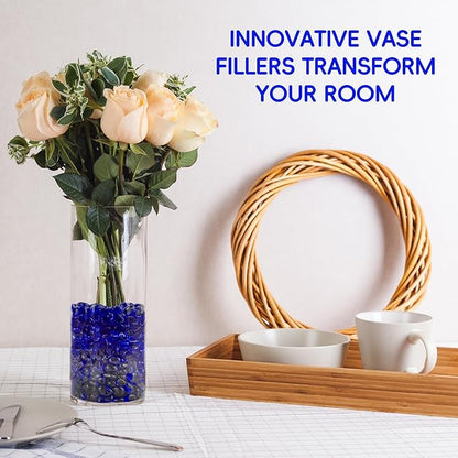 Colorful Glass Stones, 1 LB Fish Tank Gravel, Small Irregular Rainbow Aquarium Gravel for Aquarium Decorations and Turtle Tank , Sea Glass Beads Crystals for Fish Bowl, Vase Filler,Cobalt Blue