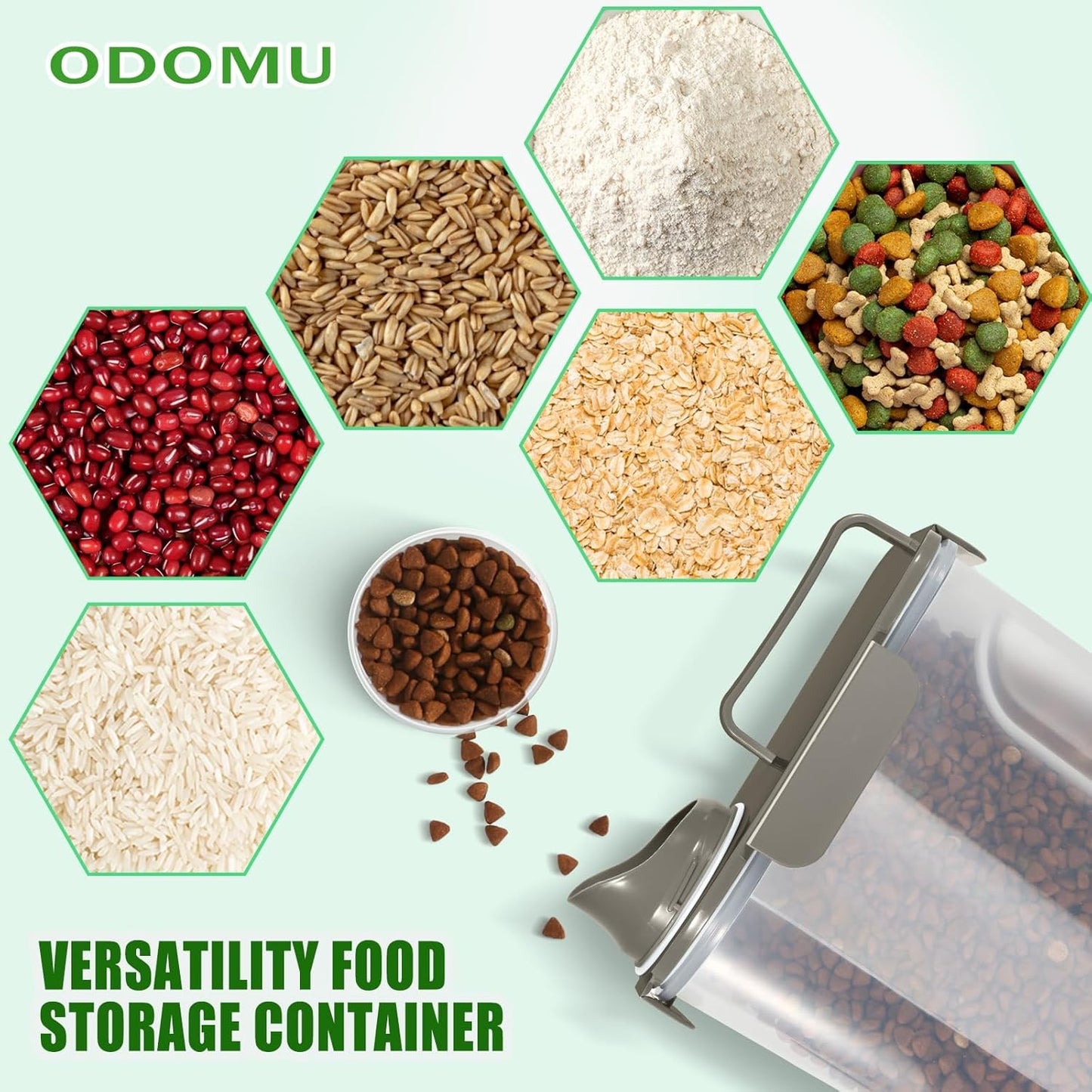 Dog Food Storage Container 5-7Lbs with Large Spout & Cup, 5L Cat Food Container Airtight, Travel Pet Dry Food Holder, BPA-Free Plastic Food Dispenser for Pet Food, Bird Seed, Fish Food, etc