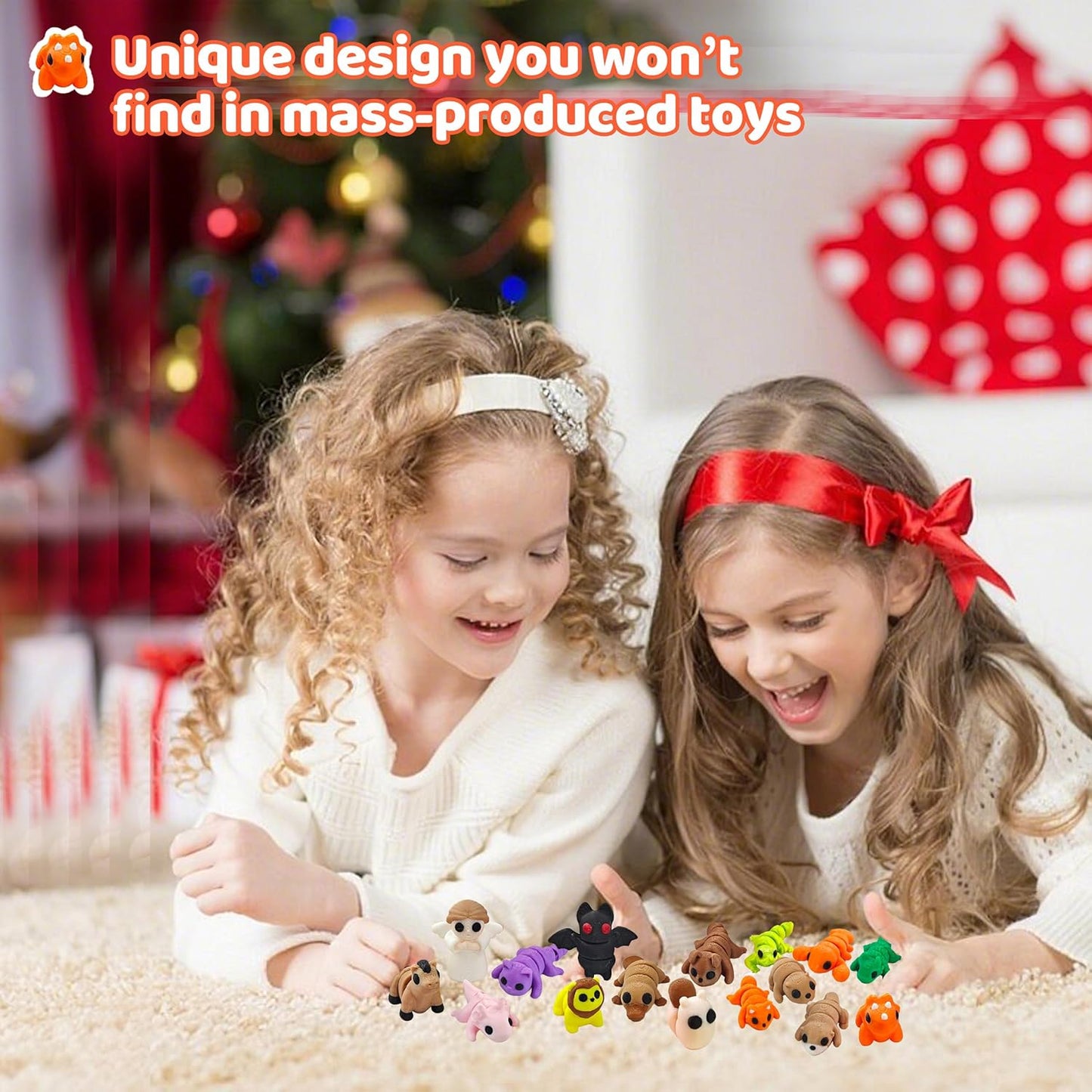 50 pcs Animal Figurines, 3D Printed Animal Figurines Set, Articulated, Party Favors, Pocket Fidget Toys Bulk, Goodie Bag Stuffers, Gifts for Boys Girls Toddlers, Office Desk Pets, Classroom rewards