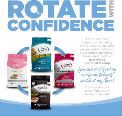 NutriSource Dog Food, Made with Trout and Rice, Large Breed, with Wholesome Grains, 30LB, Dry Dog Food