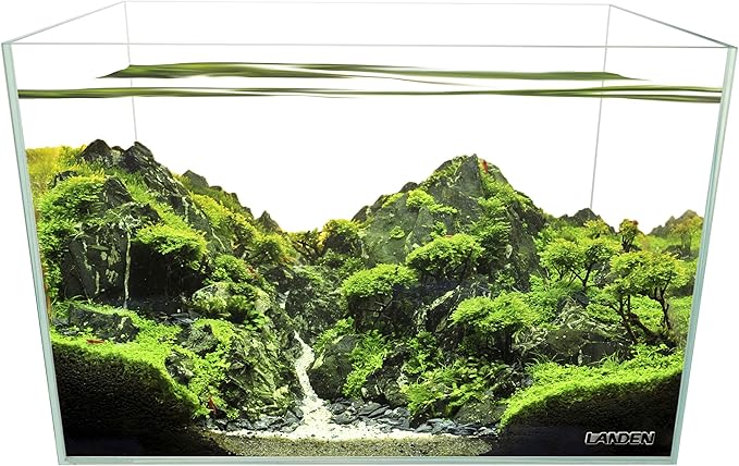 Landen 60H 30 Gallon Rimless Low Iron Aquarium Tank, 23.6" W × 17.7" D × 17.7" H (60cm x 45cm x 45cm) 8mm Thickness with Black Nano Foam Leveling mat Included