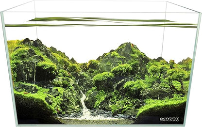 Landen 60H 30 Gallon Rimless Low Iron Aquarium Tank, 23.6" W × 17.7" D × 17.7" H (60cm x 45cm x 45cm) 8mm Thickness with Black Nano Foam Leveling mat Included
