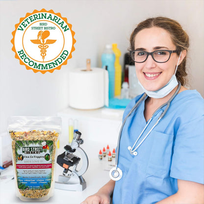 Bird Street Bistro Parrot Food - Parakeet & Cockatiel Food - Cooks in 3-15 min with Natural & Organic Grains, Legumes, Non-GMO Fruits, Vegetables & Health-Oriented Spices