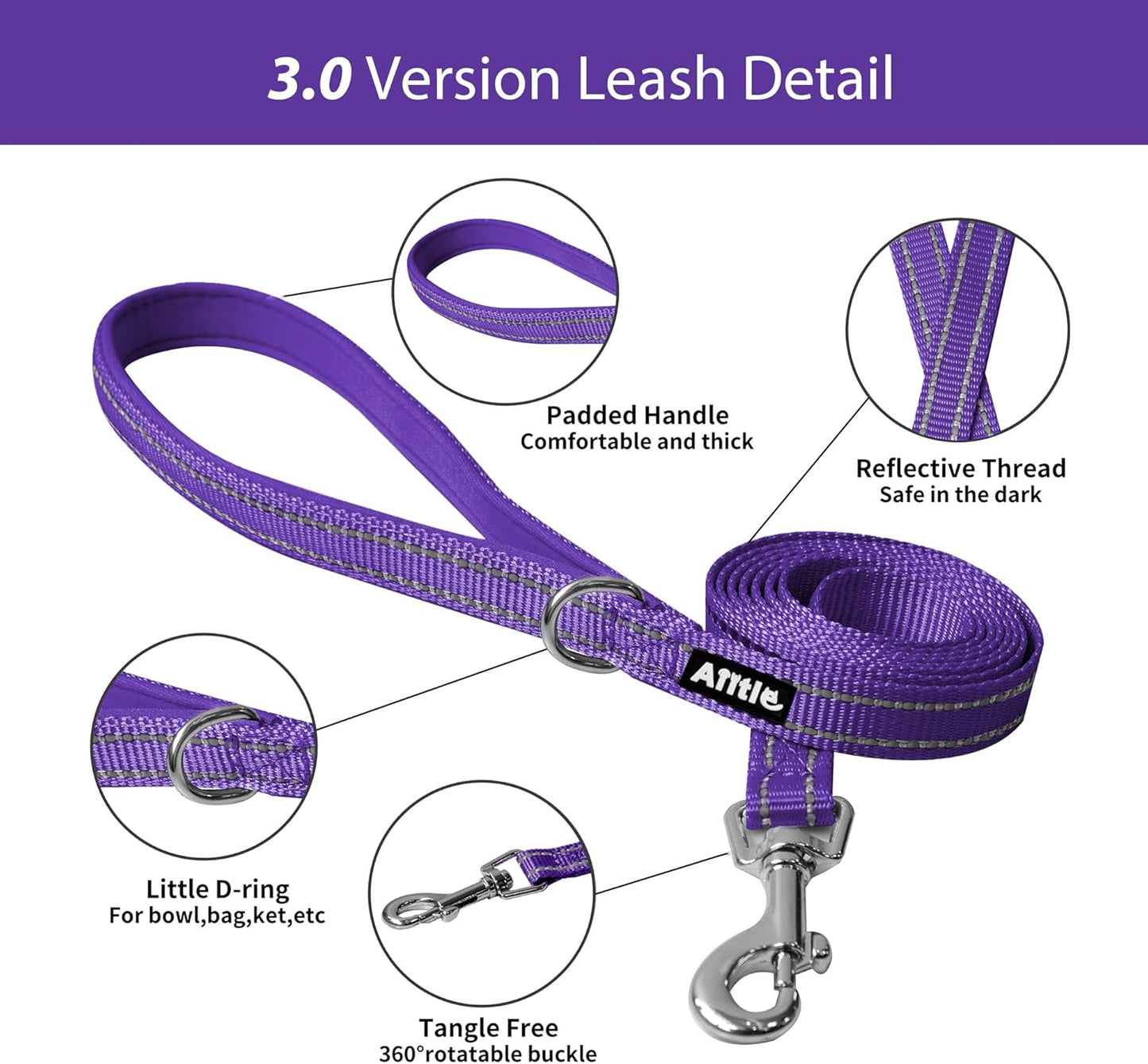 AIITLE Dog Harness, Summer No-Pull Cat Harness with a Leash, Adjustable Reflective Dog Vest, Cat Harness Escape Proof, Outdoor Walking, Camping for Extra Small Dogs and House Cats Purple XXXS