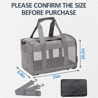 kathson Small Animal Carrier Bag, Guinea Pig Rabbit Travel Carrier Breathable Mesh Window Pet Portable Hand Bag for Hamster Bird Bunny Bearded Dragon Kitty and Etc (Grey)