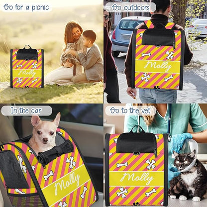 Cat Backpack Carrier-Customizable, Breathable Pet Carrier Backpack for Outdoor Travel/Vet Visits/Daily Use, Adjustable & Secure Design for Small Dogs and Cats Style11
