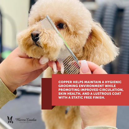 Warren London Copper Crescent Comb 6.5 inches – Premium Dog Grooming Comb for Professional-Quality Results Comfort Control Durability and Detail
