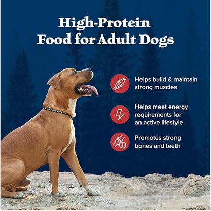 Blue Buffalo Wilderness High-Protein Rocky Mountain Recipe Dry Food for Adult Dogs, Red Meat & Grains, 13-lb. Bag