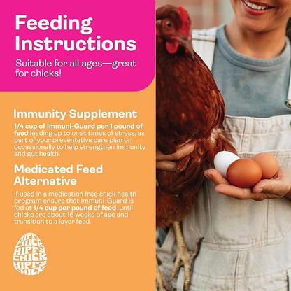 Immuni-Guard 1.5 lb - Chicken Preventative Care & Stress Guard- Chick & Adult Bird Health- Essential Oils Oregano & Garlic- Poultry Feed Supplement; Probiotics & Prebiotics (1.5 LB)