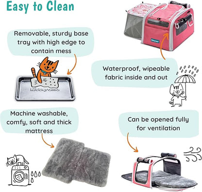 New Premium Soft-Sided 2-in-1 Kittyrama Cat Carrier & Home Hideaway – Vet-Recommended Calming Den, Dual-Use Lounge & Travel Carrier with SBS Zippers, Airline-Approved Under-Seat Fit