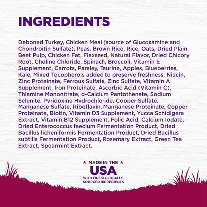 Wellness Complete Health Senior Dry Dog Food, Small Breed, Wholesome Grains, Natural, Age Advantage Turkey & Peas Recipe, (4-Pound Bag)