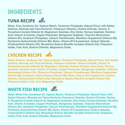 LOVE, NALA - Single Protein Flaked Wet Cat Food Variety Pack - Chicken, Tuna & White Fish - Natural, Hydration Broth, Grain-Free, Human-Grade Protein, Non-GMO, No Gums, No Carrageenan-2.8 oz,12 Cans