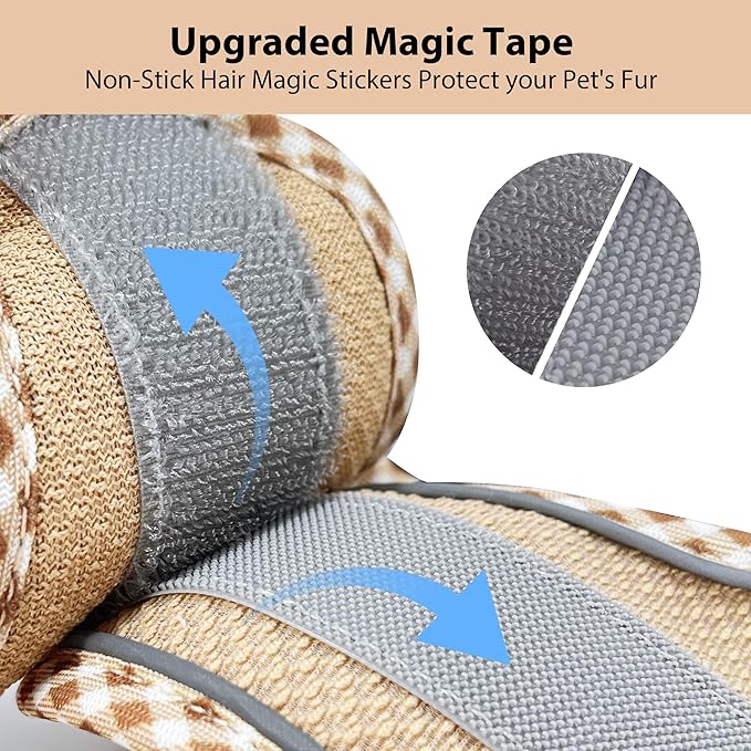 AIITLE Teacup Puppy Harness with Leash - Adjustable Soft Vest with Magic Tape & Reflective Safety Strips, Easy-Put-On for Poodles, Pomeranians - Gym, Hiking, Travel (Brown-Beige, S)