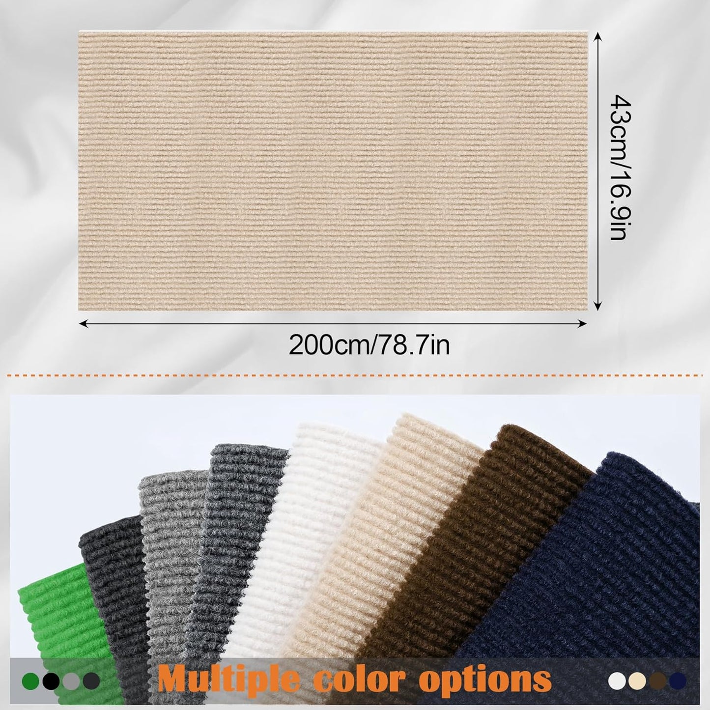 Cat Scratch Furniture Protector - 78.7" x 17" Trimmable Self-Adhesive Cats Claws Scratch Pads, DIY Cat Climbing Couch Protector for Scratch Post Cat Tree Replacement Indoor (Khaki)