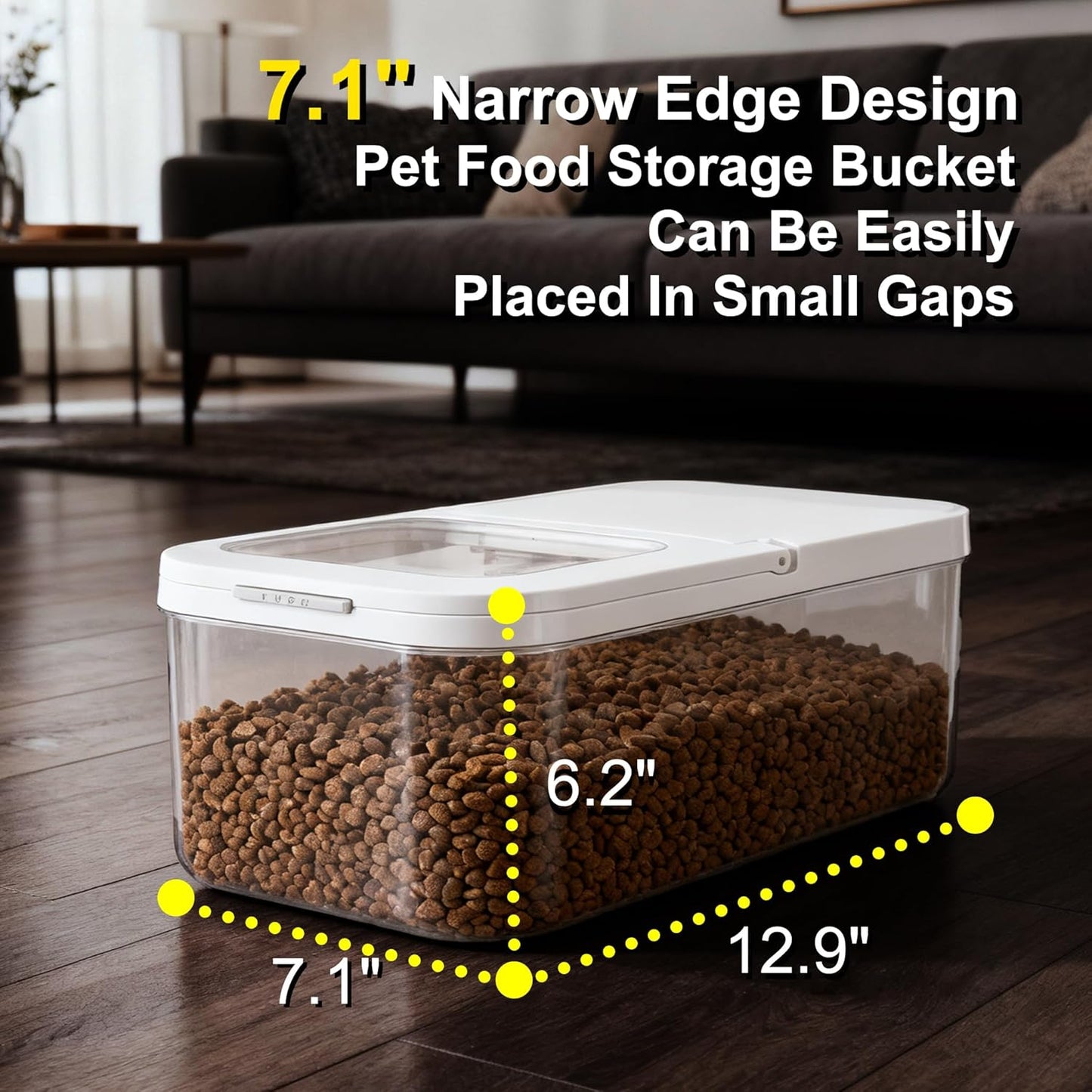 LivLab Mker Dog Food Storage Container - 6L/6KG/10LBS Pet Food Storage Containers With Lids & Scooper, BPA Free Airtight Storage Containers Store Dry Food For Kitchen Pantry