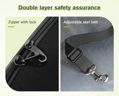 Pecute Pet Carrier Backpack, Large Cat Carrier Backpack, Expandable cat Backpack with Breathable Mesh for Medium Dogs Cats, or 2 Small Pets, Dog Backpack Carrier for Travel Hiking, Black