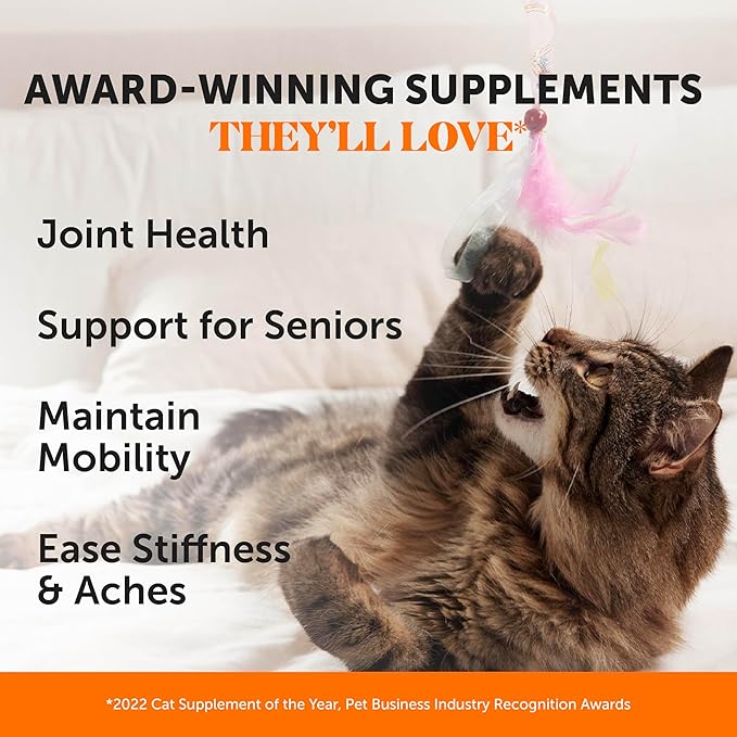 Pet Honesty Cat Hip & Joint Health Crunchy & Creamy Chews - Cat Joint Support Supplement with Glucosamine, Health Supplies & Hip Support for Indoor & Outdoor Cats (Chicken 30-Day Supply)