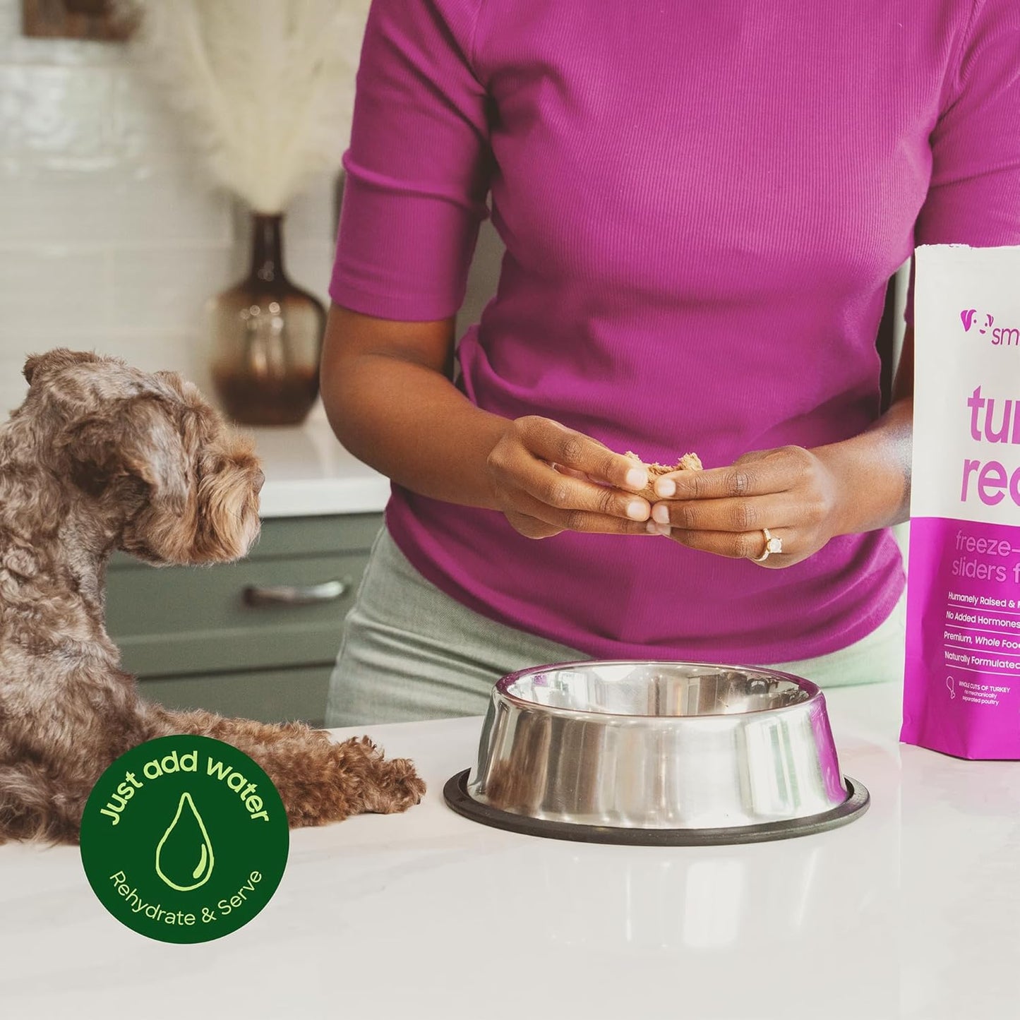 smallbatch Pets Freeze Dried Raw Dog Food, Duck Recipe, 25 oz, Organic High Protein Dog Food, Grain Free, Made in The USA, Humanely Raised Meat, Single Protein, for Picky Eaters, Hydrate & Serve