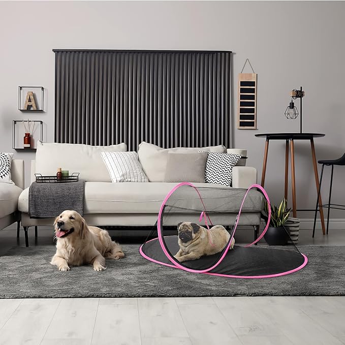 Realife Portable, Foldable Outdoor Cat Tent for Dogs and Small Animals, Rose Red