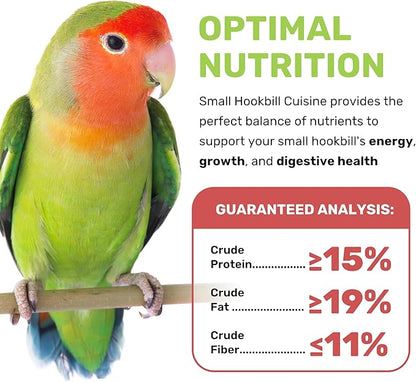 Small Hookbill Cuisine, 4 Lbs Premium Birdseeds for Parrot, Bird Food for Small Hookbill, Supports Daily Energy, Growth & Digestive Health, Nutrient-Rich Parrot Bird Seed for Outside Feeders
