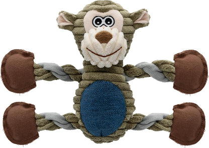 Dog Toys for Large Dog - Plush Squeaky Medium & Small Dog Toys - Stuffed Animals Puppy Toys - Funny Cute Dog Toys for Dog Birthday Presents (Monkey)