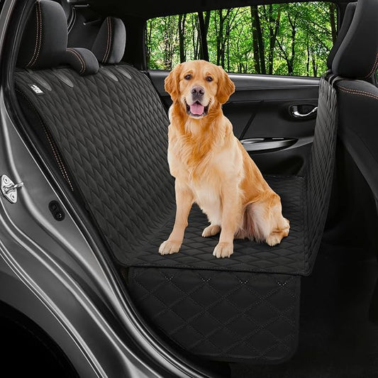 XL Dog Car Seat Cover for Back Seat, Waterproof Hammock for Car, SUV & Truck, Non-Slip Backseat Cover for Dogs, Heavy-Duty Dog Hammock Style Seat Protector Pets, Easy to Install & Clean