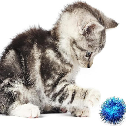 Cat Toys for Indoor,35 Pack Interactive Cat Toy Pack Including Crinkle Balls,Sparkle Balls,Spiral Springs for Most Cats,Interactive Toys for Cats Ball Toys Products Kitten Toys Random Color