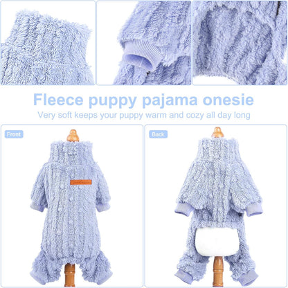Dog Sweater for Small Dogs, XXS Dog Sweaters Turtleneck Doggie Pajamas Jumpsuits, Small Doggy Clothes Girl Boy, Cold Weather Puppy Onesie Outfits Yorkie Chihuahua Apparel,Light Blue,S
