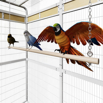 Large Bird Cage for Parakeets Outdoor Bird Aviary Parrot Cage with Perch, Birdcage for Macaws Canaries Parrots Budgie Lovebirds-White