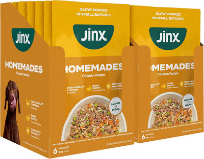 Jinx Chicken Wet Dog Food Topper, Mix with Dry Dog Food, Made with Real Chicken, Bone Broth & Brown Rice, No Fillers, Puppy, Adult, Senior, 9oz, 12 Pack