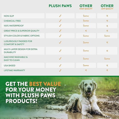 Plush Paws Products Premium Rear Car Seat Protector w/Hammock | Washable & Waterproof Back Seat Dog Cover for Car, Truck, & SUV | Nonslip, Tear Resistant Pet Seat Cover | X-Large Black