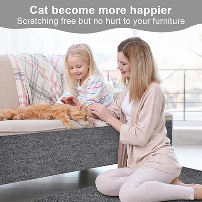 Upgrade Cat Scratch Furniture Protector, Trimmable Adhesive Couch Corner Scratcher Protector from Claws, DIY Cat Proof Sofa Cover Anti-Scratch Furniture Guards for Indoor (LightGray, 78.7 * 15.8)