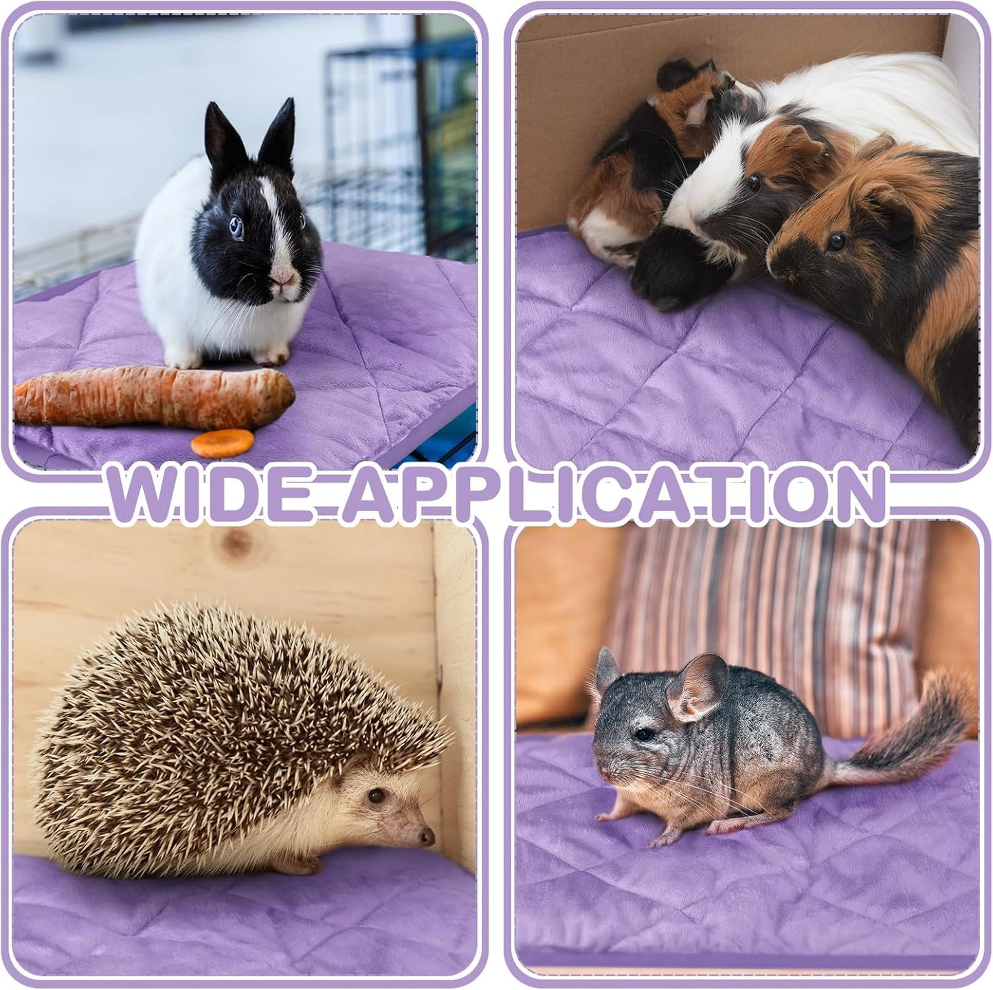 4 Pack Self Heating Cat Pad Self Warming Dog Mat Reflects Body Heat Extra Warm Thermal Pet Pad Washable Dog Cat Bed Crate Bed Mat Blanket(16 x 20 Inch,Purple)