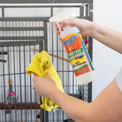Absolutely Clean Amazing Bird Cage Cleaner and Deodorizer - Just Spray/Wipe - Safely & Easily Removes Bird Messes Quickly and Easily - Made in The US - Fragrance Free - (16oz Pack of 6)