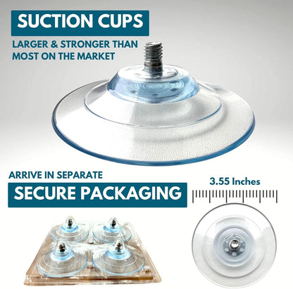 Cat Window Perch — Cat Window Bed with 4 Large Premium Suction Cups & Soft Solid Cushion; Strong Rustproof Metal Frame Window Hammock Holding Up to 40 lbs; Easy Assembly Perch for Indoor Cats