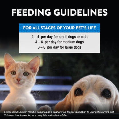 Northwest Naturals Raw Rewards Freeze-Dried Chicken Heart Treats for Dogs and Cats - Bite-Sized Pieces - Healthy, 1 Ingredient, Human Grade Pet Ingredients, Natural, Made in USA, 10 Oz (Pack of 3)