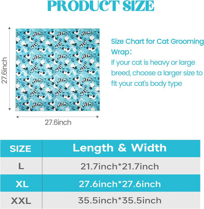 27.6" Cat Grooming Wrap, Cat Wrap for Cutting Nails, Anti-Scratch, Anti-Escape Calming Packaging, Cat Swaddle Wrap, X-Large