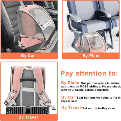 Texsens Innovative Traveler Bubble Backpack Pet Carriers with Upgraded Breathable & Expandable Tent for Cats and Dogs