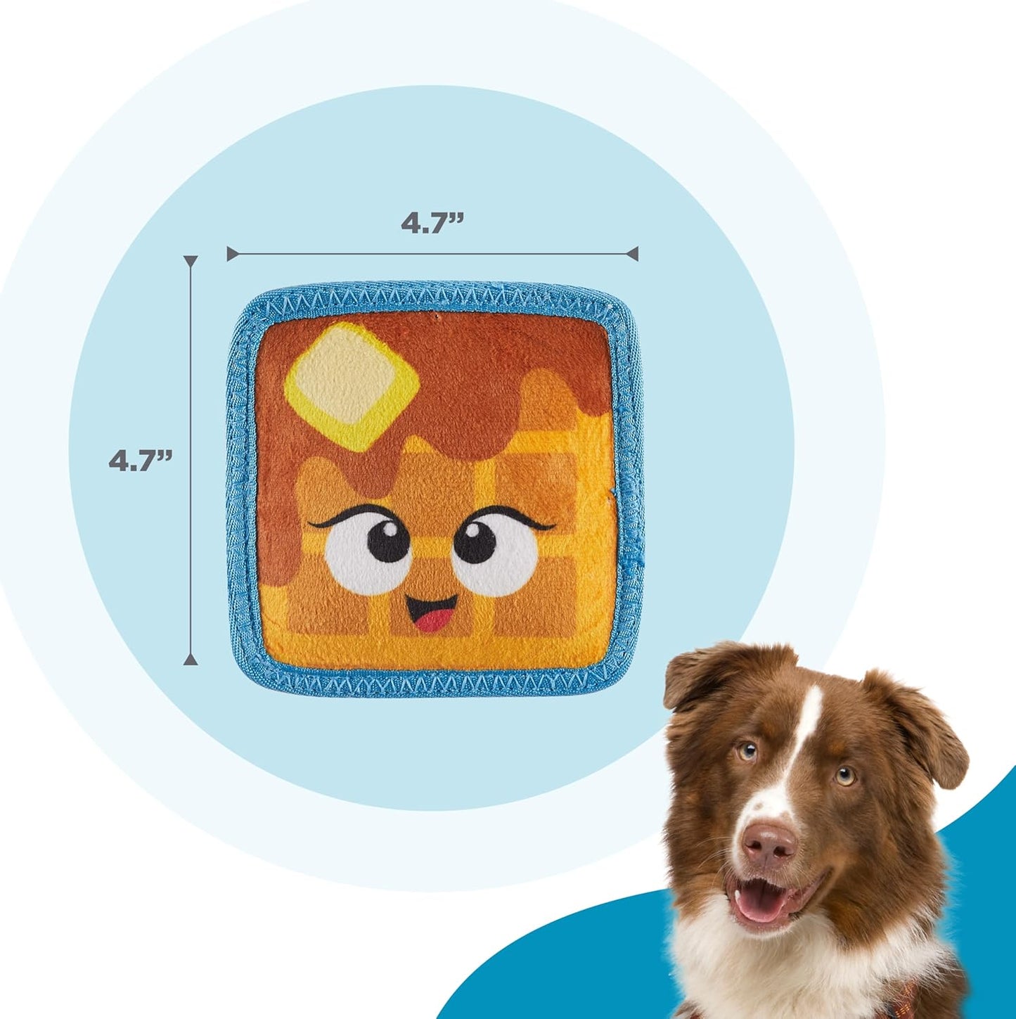 Outward Hound Tough Skinz Durable Squeaky Dog Toy with Two Tough Layers, Waffle, Multicolor, Small