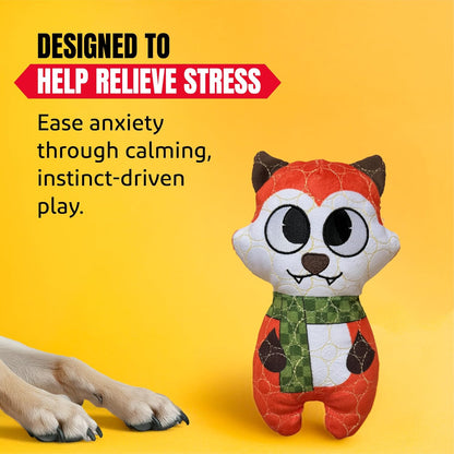 Bite Force -Durable & Strong Dog Toy Fox with Squeaker, Kevlar-Reinforced for Aggressive Chewers for Small Medium Large Dogs - Green.