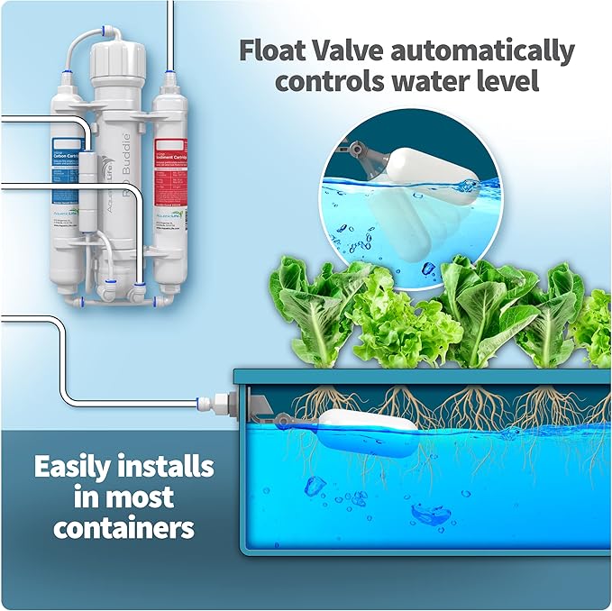Aquatic Life RO Buddie 3-Stage Hydroponic Reverse Osmosis Water Filter System RO Filtration Unit, 75 GPD