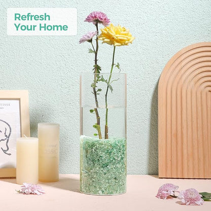 T4U Crystal Chips Stone Crushed Quartz Jade Pebbles 1LB - Fluorite Tumbled Gravel Small Decorative Pebbles Bulk, Mini Polished Rocks Sand Pieces for Crafts, Vases Filler, Plants, Aquarium Gravel Rocks