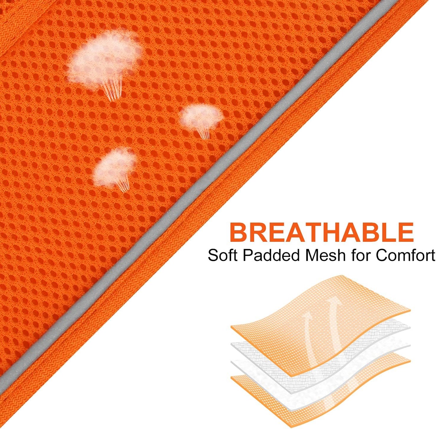 Joytale Small Dog Harness, Breathable Mesh Step-in Vest, Reflective Soft Padded Harnesses for Medium Dogs, Orange, XL