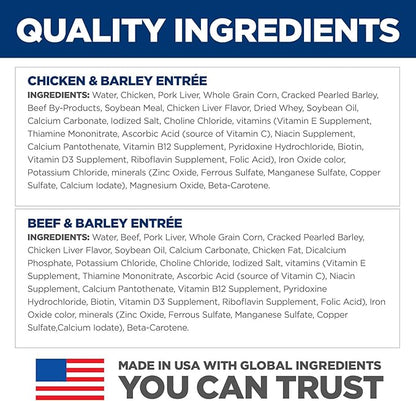 Hill's Science Diet Adult 1-6, Adult 1-6 Premium Nutrition, Wet Dog Food, Variety Pack: Chicken & Barley; Beef & Barley Loaf, 13 oz Can Variety Pack, Case of 12